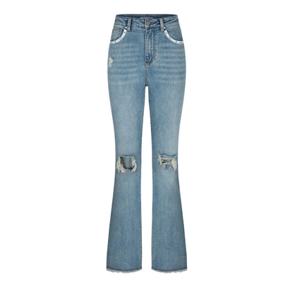 Herlian Blue Kneel Ripped Jeans