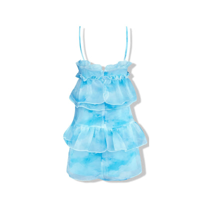 Aimme Sparrow Blue Puffy Slip Dress