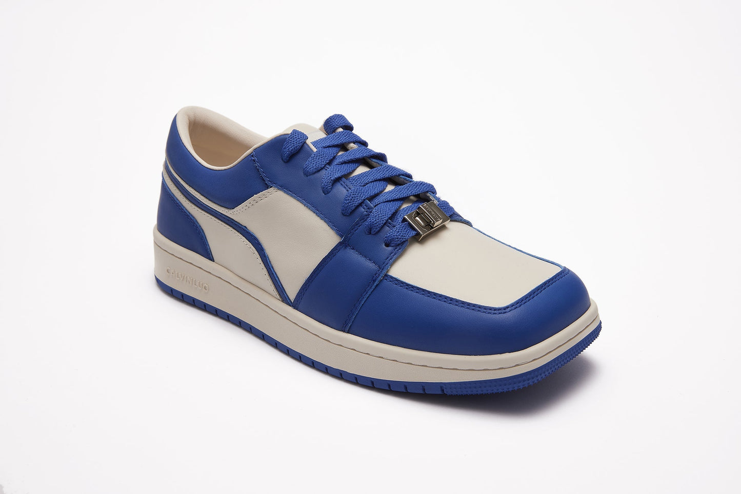 CALVIN LUO Blue Square Toe Low Sneakers | MADA IN CHINA