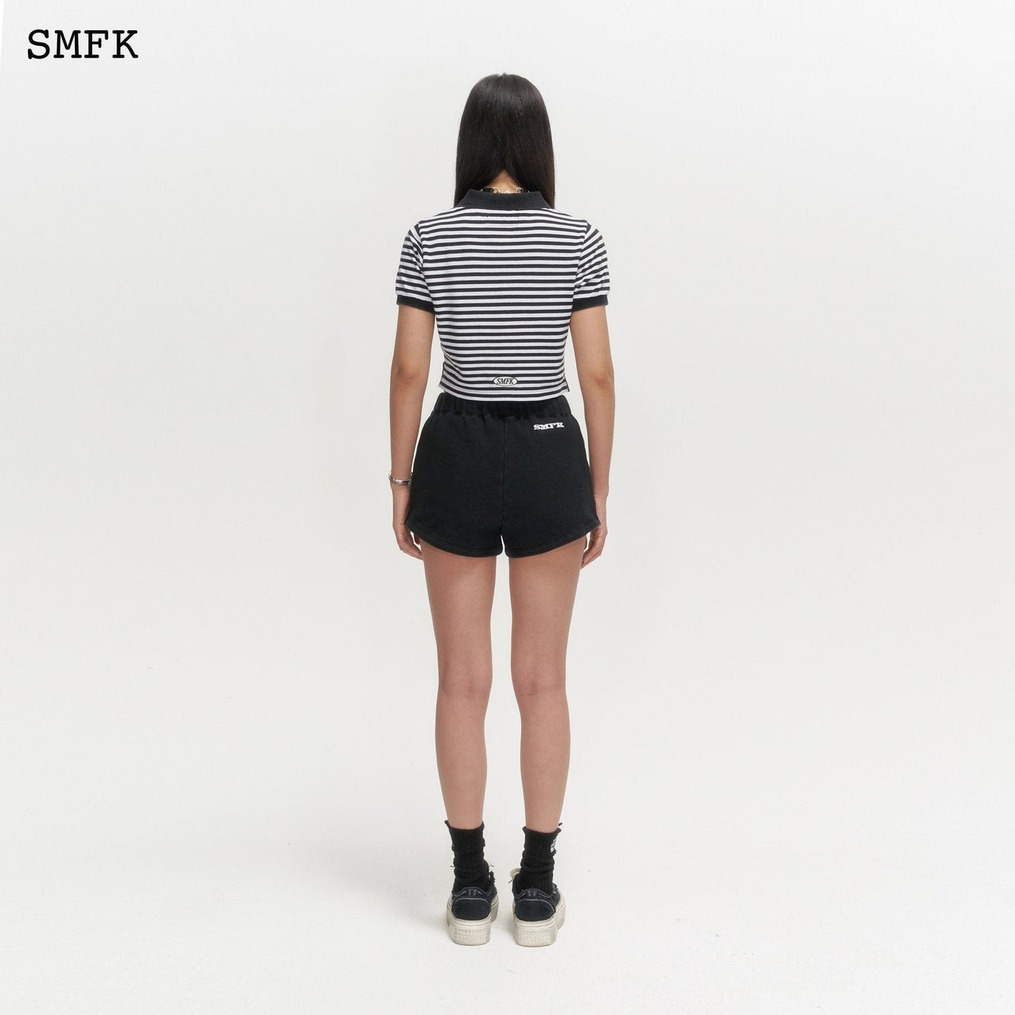 SMFK Campus Black And White Stripe Polo