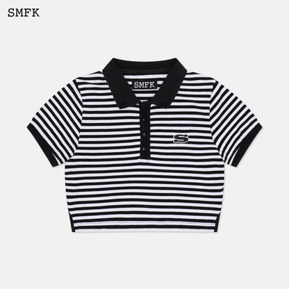 SMFK Campus Black And White Stripe Polo