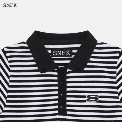 SMFK Campus Black And White Stripe Polo