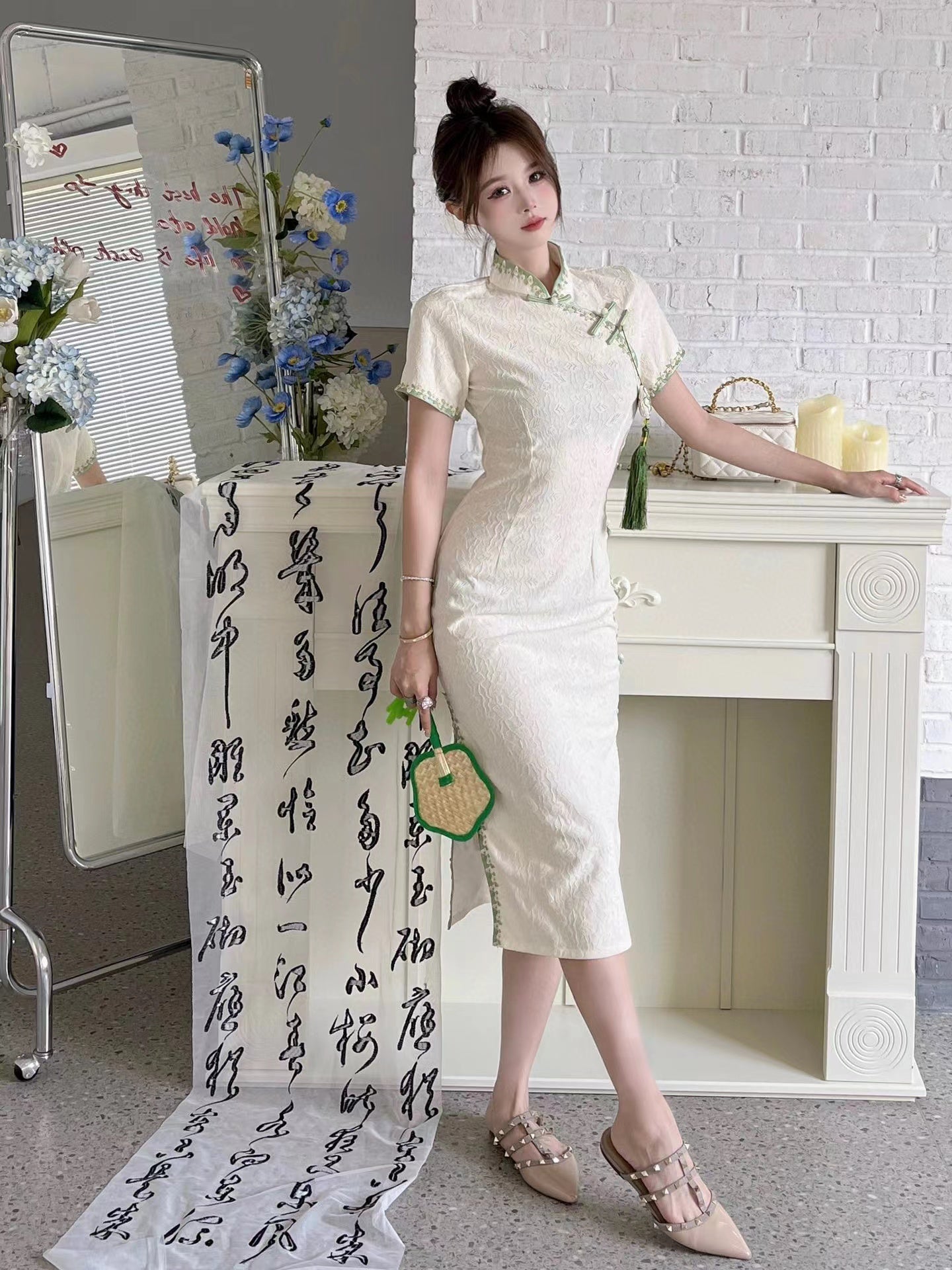 Aimme Sparrow Chinese Style Cheongsam Dress