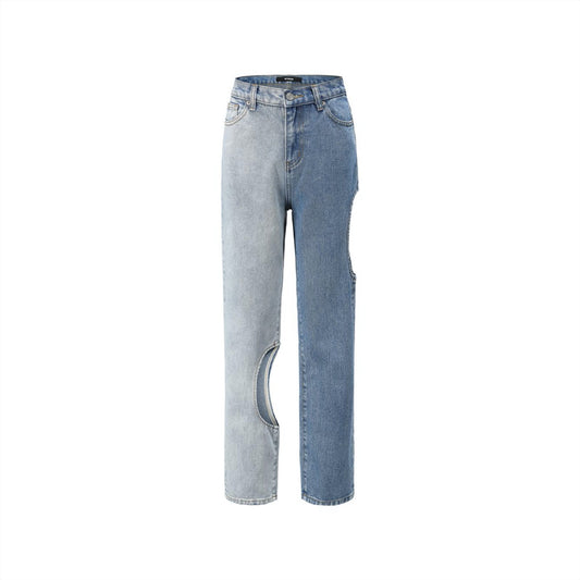 40 CREW Colorblock Cut-Out Jeans | MADA IN CHINA
