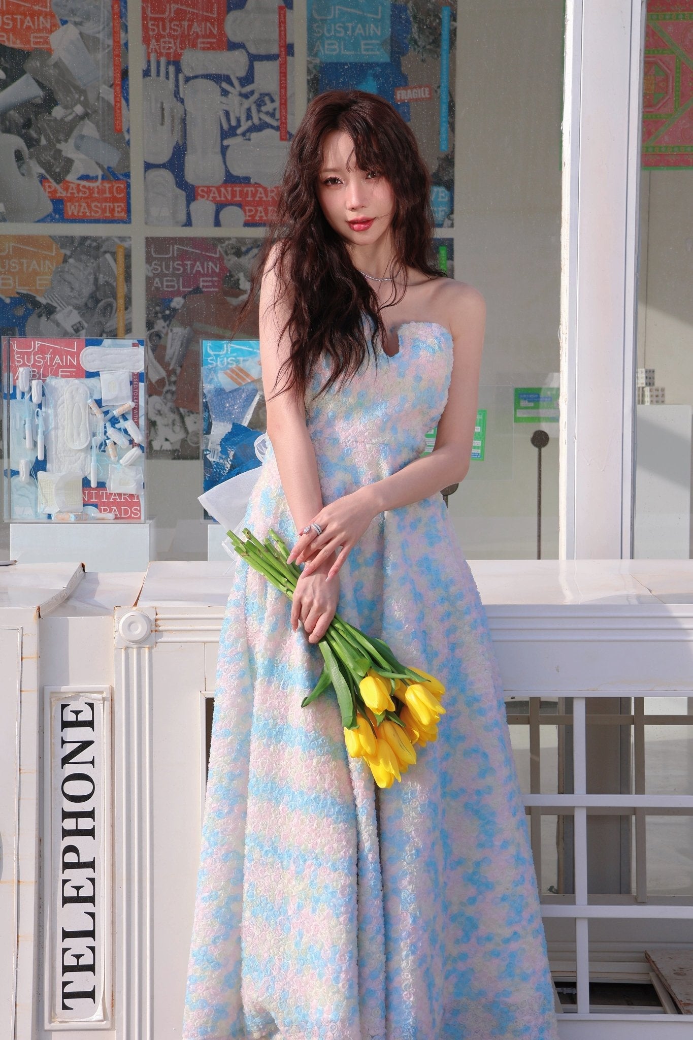 AIMME SPARROW Colorful Flower Back Bow Dress | MADA IN CHINA