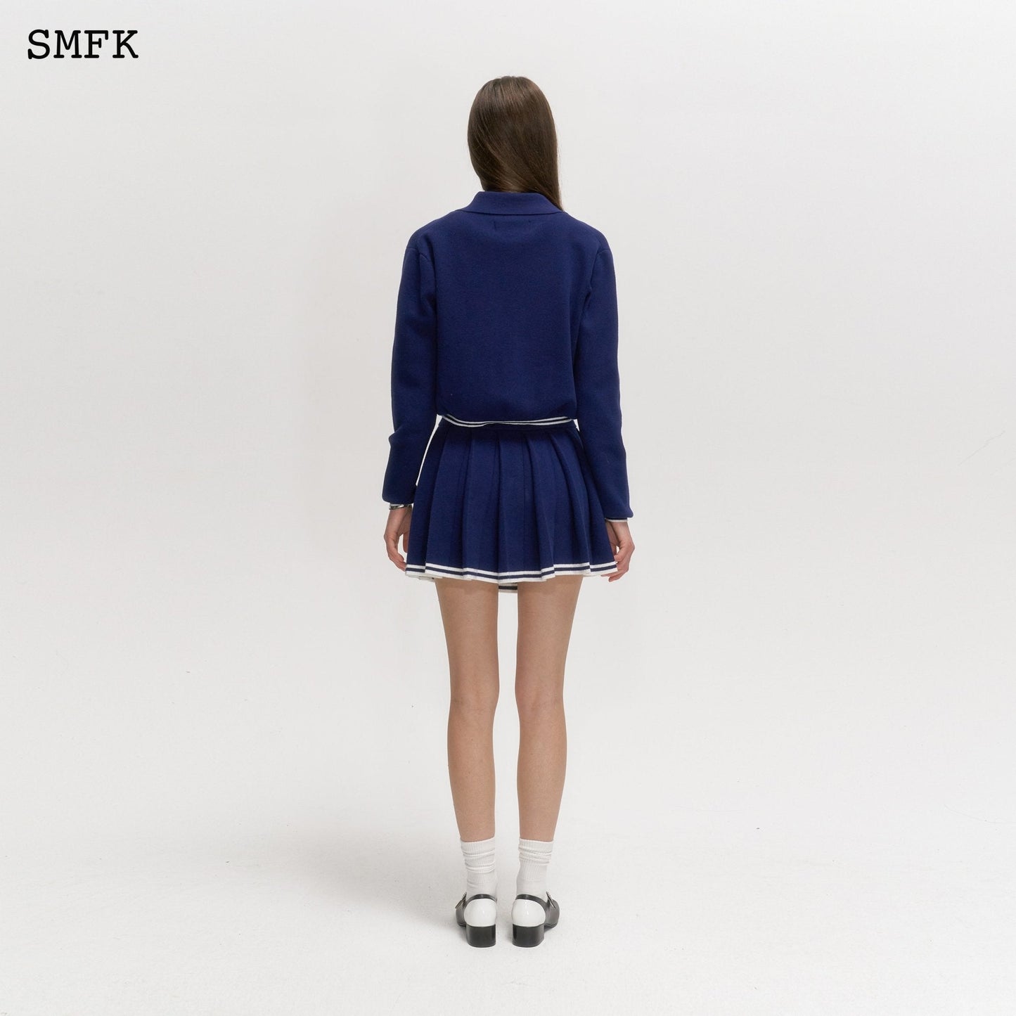 SMFK Compass Academy Navy Cashmere Pleated Skirt