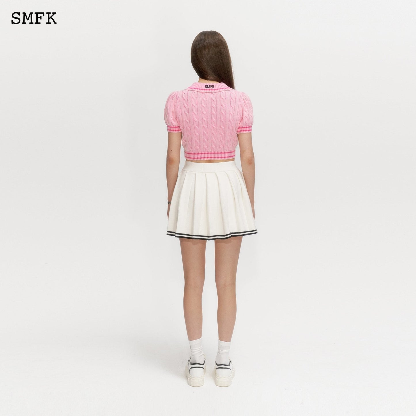 SMFK Compass Academy White Cashmere Pleated Skirt