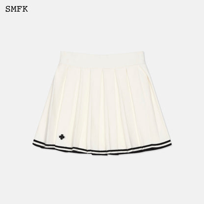 SMFK Compass Academy White Cashmere Pleated Skirt