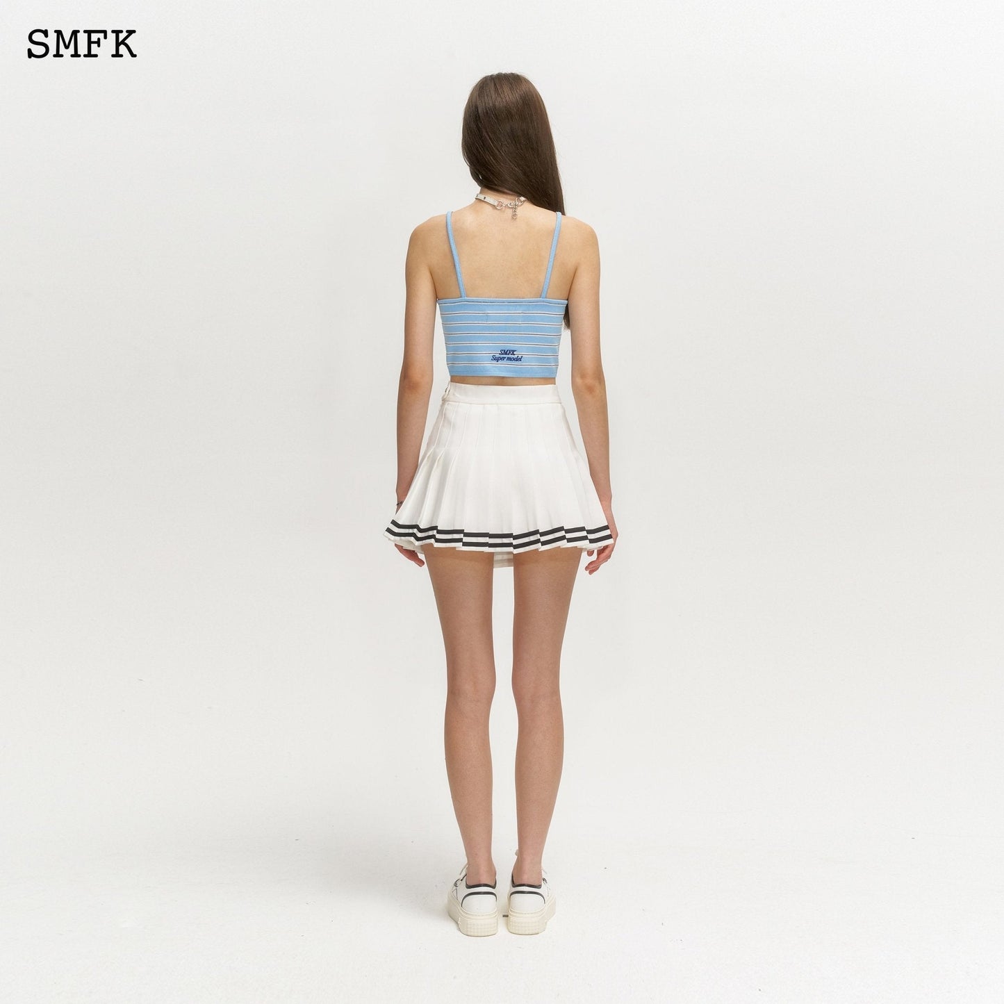 SMFK Compass Academy White Pleated Skirt