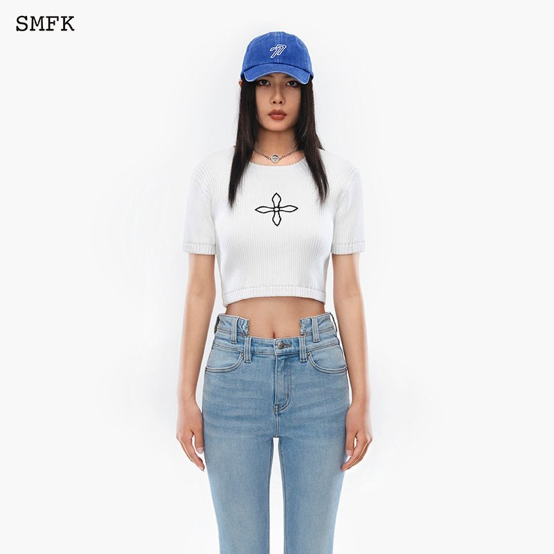 SMFK Compass Black Night Classic Cashmere Short Tee White - Fixxshop