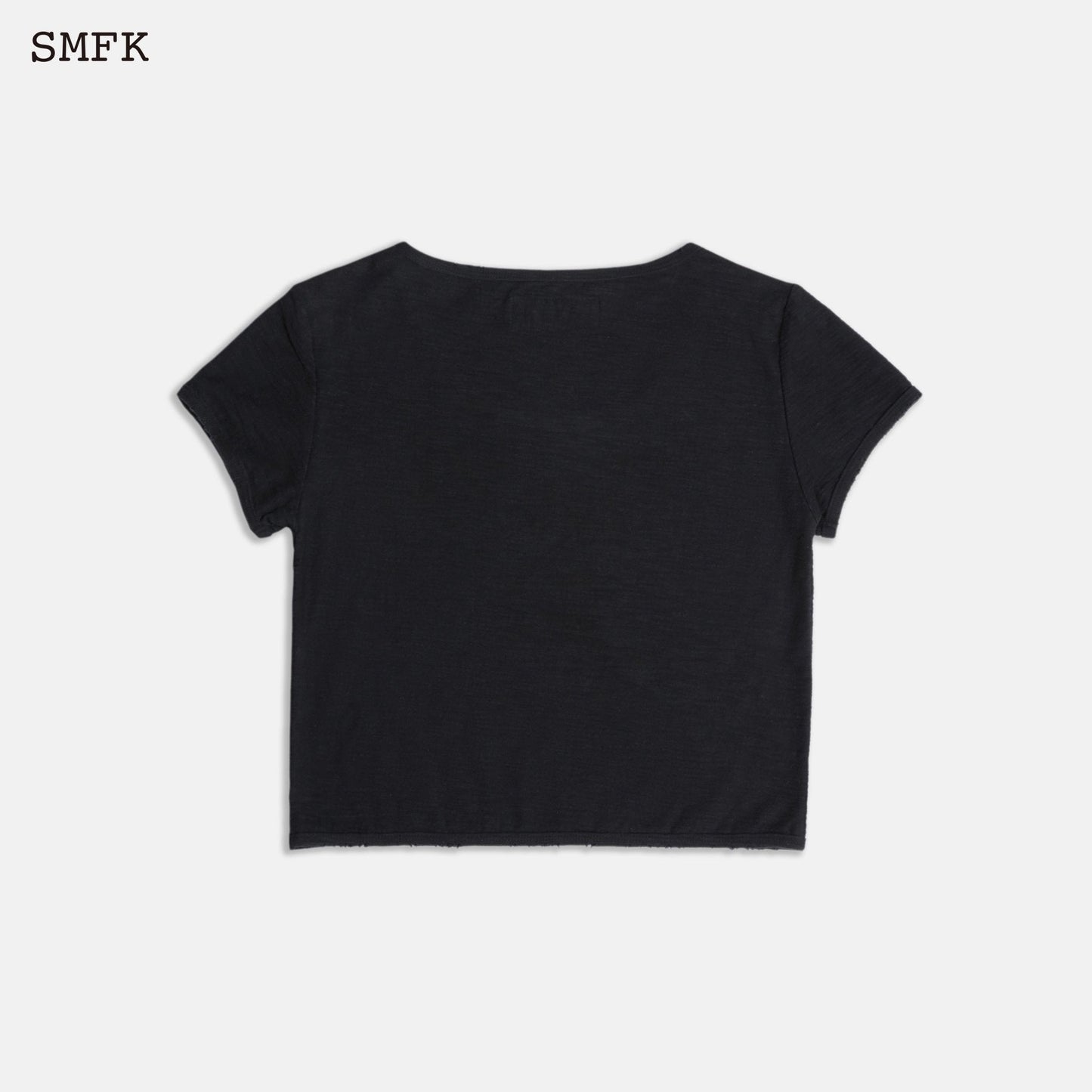 SMFK Compass Black Night Flower Biker Tee Midnight Black - Fixxshop