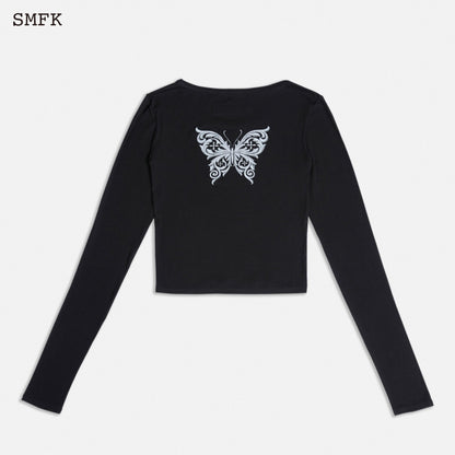 SMFK Compass Black Night Flower Dance Fleece Midnight Black - Fixxshop