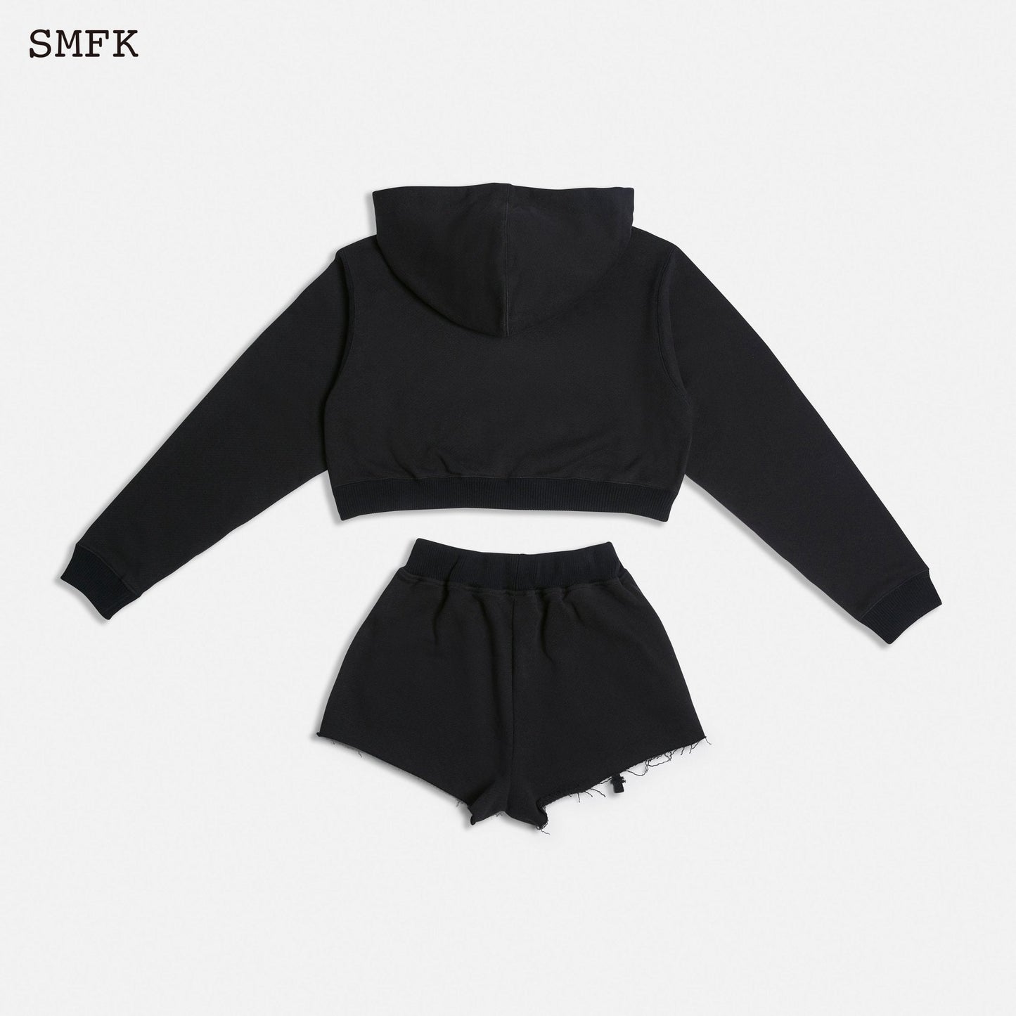 SMFK Compass Black Night Flower Jogging Sports Set Midnight Black - Fixxshop