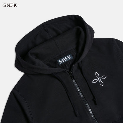 SMFK Compass Black Night Flower Jogging Sports Set Midnight Black - Fixxshop