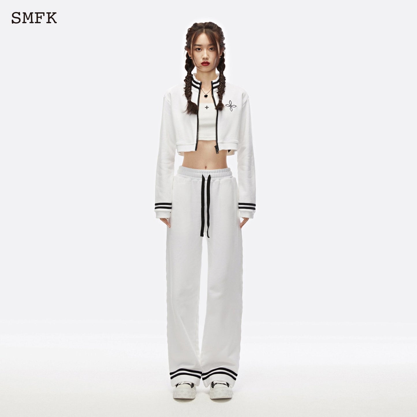 SMFK Compass Black Night Flower Retro Campus Set Sky White - Fixxshop