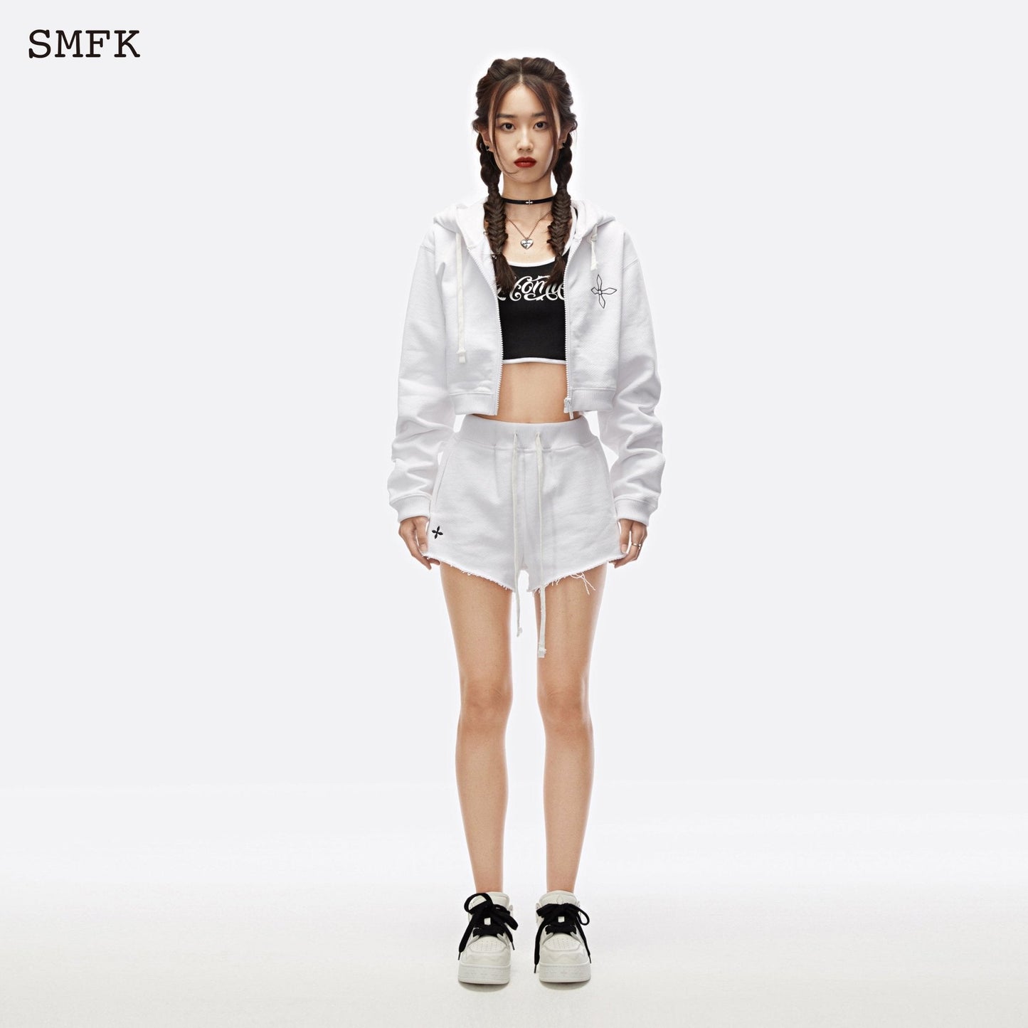 SMFK Compass Black Night Flower Retro Sports Set Sky White - Fixxshop