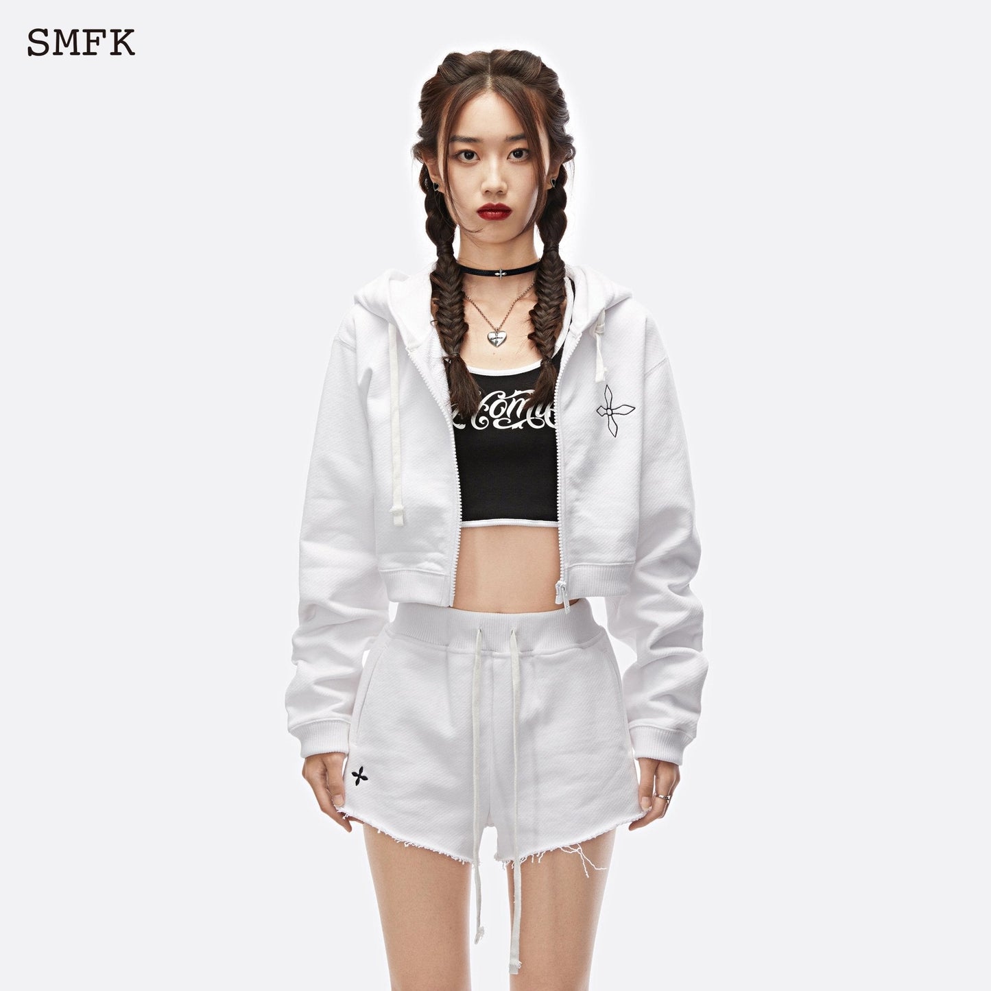 SMFK Compass Black Night Flower Retro Sports Set Sky White - Fixxshop