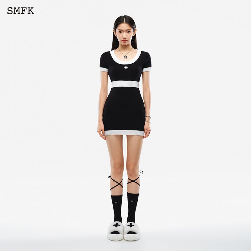 SMFK Compass Classic Cashmere Knit Dress Black - Fixxshop