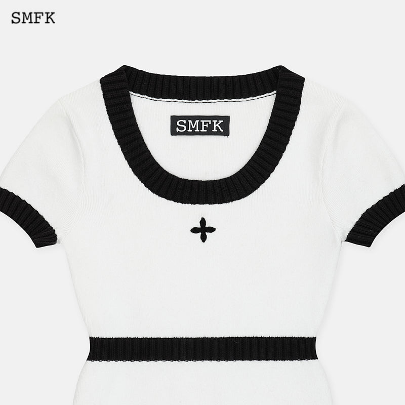 SMFK Compass Classic Cashmere Knit Dress White - Fixxshop