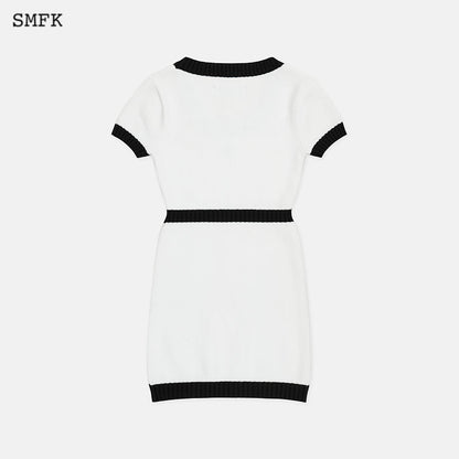 SMFK Compass Classic Cashmere Knit Dress White - Fixxshop