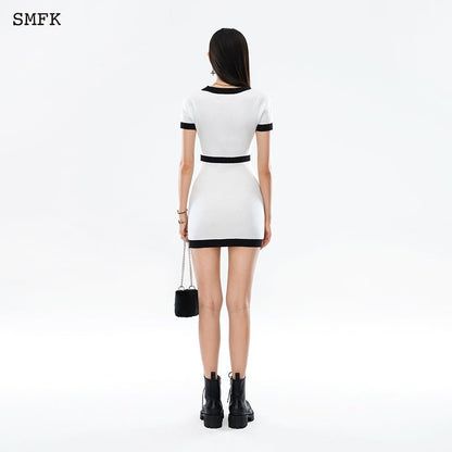 SMFK Compass Classic Cashmere Knit Dress White - Fixxshop