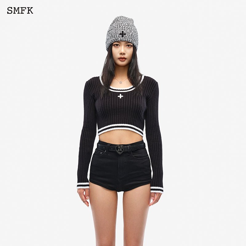 SMFK Compass Classic Cashmere Short Sweater Black - Fixxshop