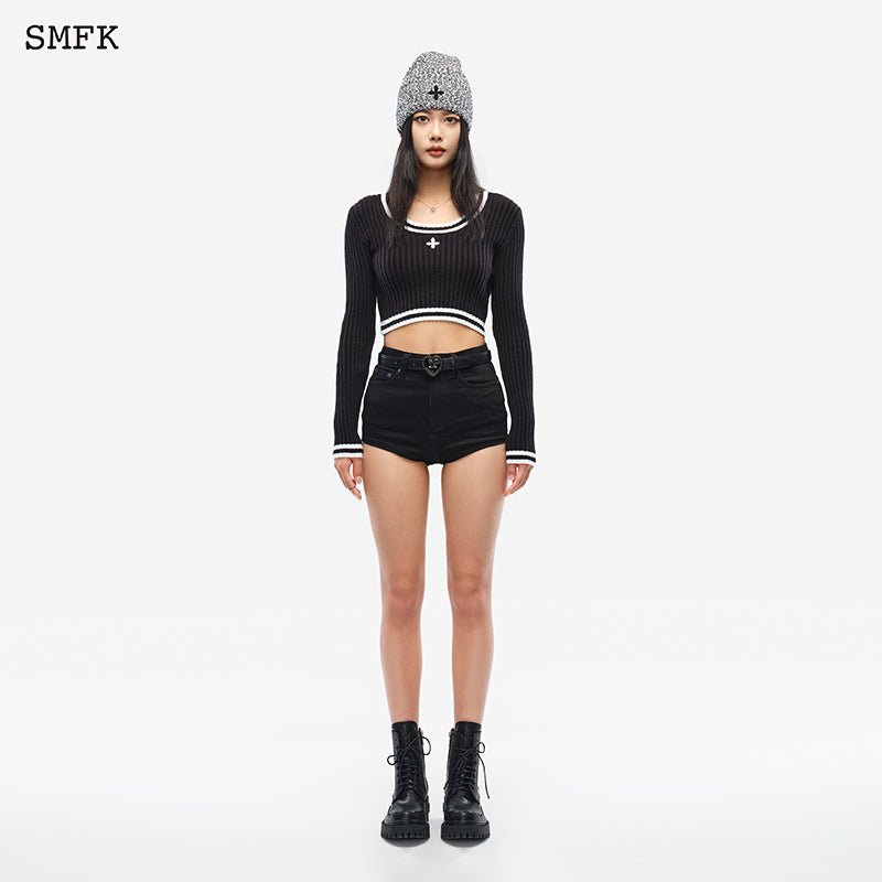 SMFK Compass Classic Cashmere Short Sweater Black - Fixxshop