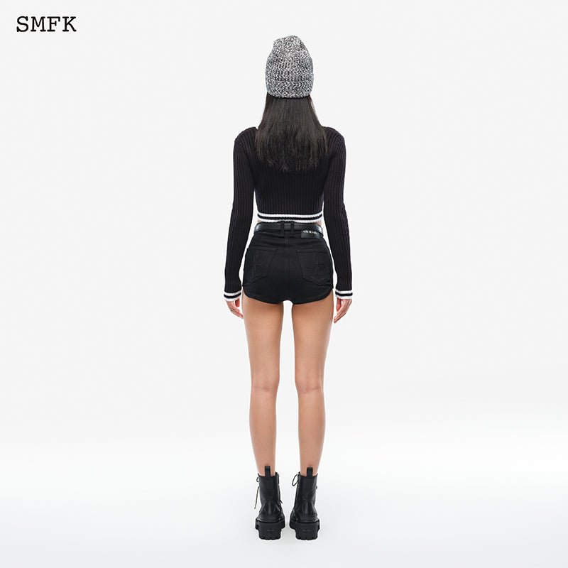 SMFK Compass Classic Cashmere Short Sweater Black - Fixxshop