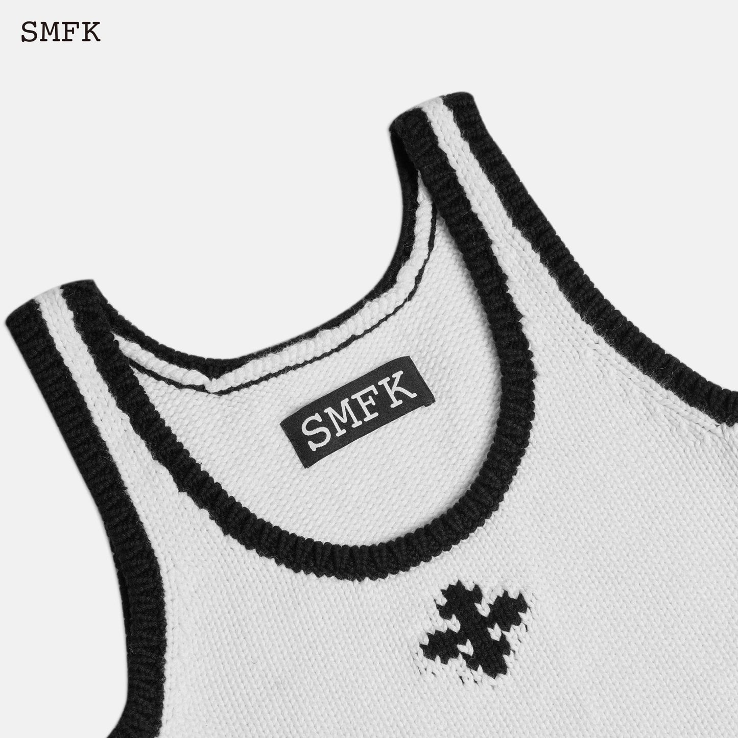 SMFK Compass Cross Cashmere Classic Knit Set Sky White - Fixxshop