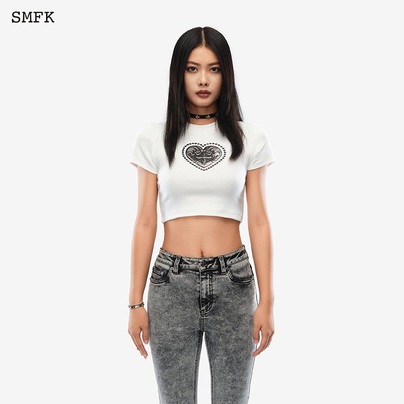 SMFK Compass Love Sculpture Short Body Tee White - Fixxshop