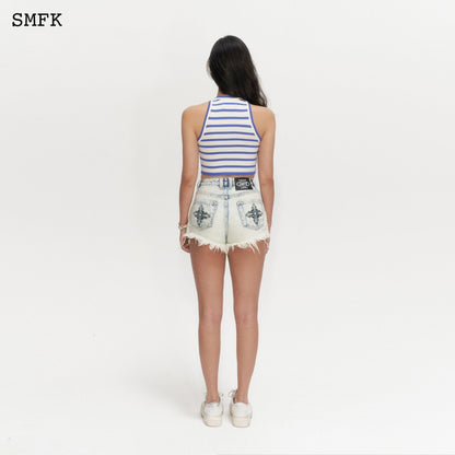 SMFK Compass Pima Cotton Blue Stripe Vest