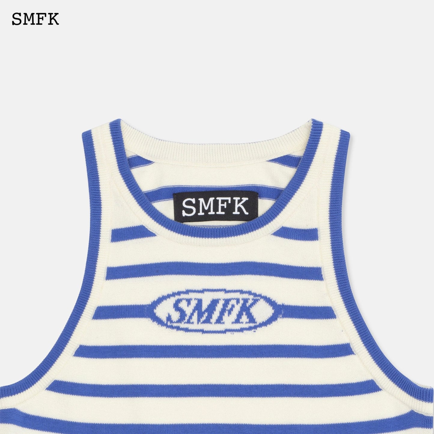 SMFK Compass Pima Cotton Blue Stripe Vest