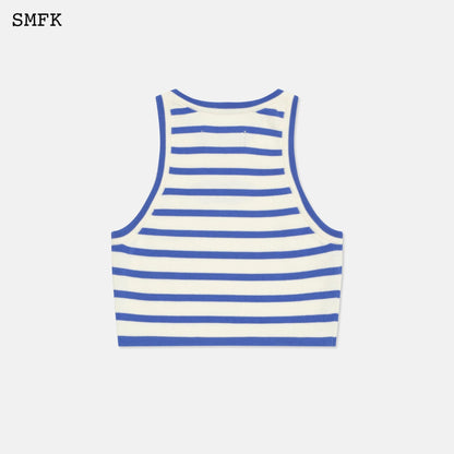 SMFK Compass Pima Cotton Blue Stripe Vest