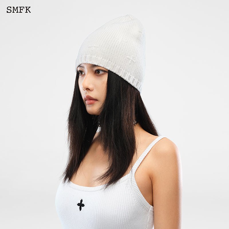 SMFK Compass Sheep Woolen Hat White - Fixxshop