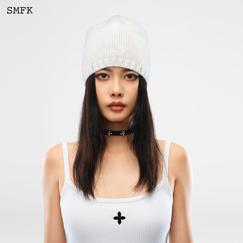 SMFK Compass Sheep Woolen Hat White - Fixxshop