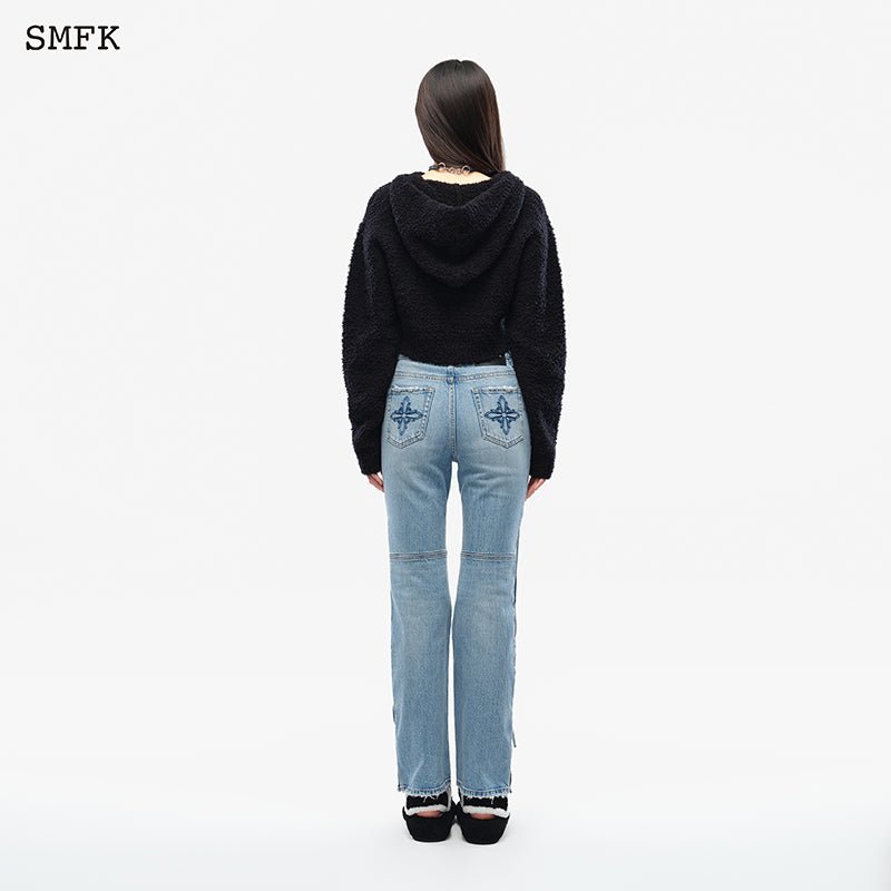 SMFK Compass Wool Knit Short Hoodie - Fixxshop