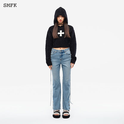 SMFK Compass Wool Knit Short Hoodie - Fixxshop