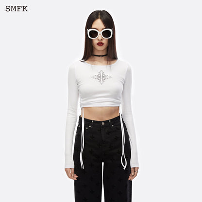 SMFK Dancer Dark Dance Group Shutter Top Sky White - Fixxshop