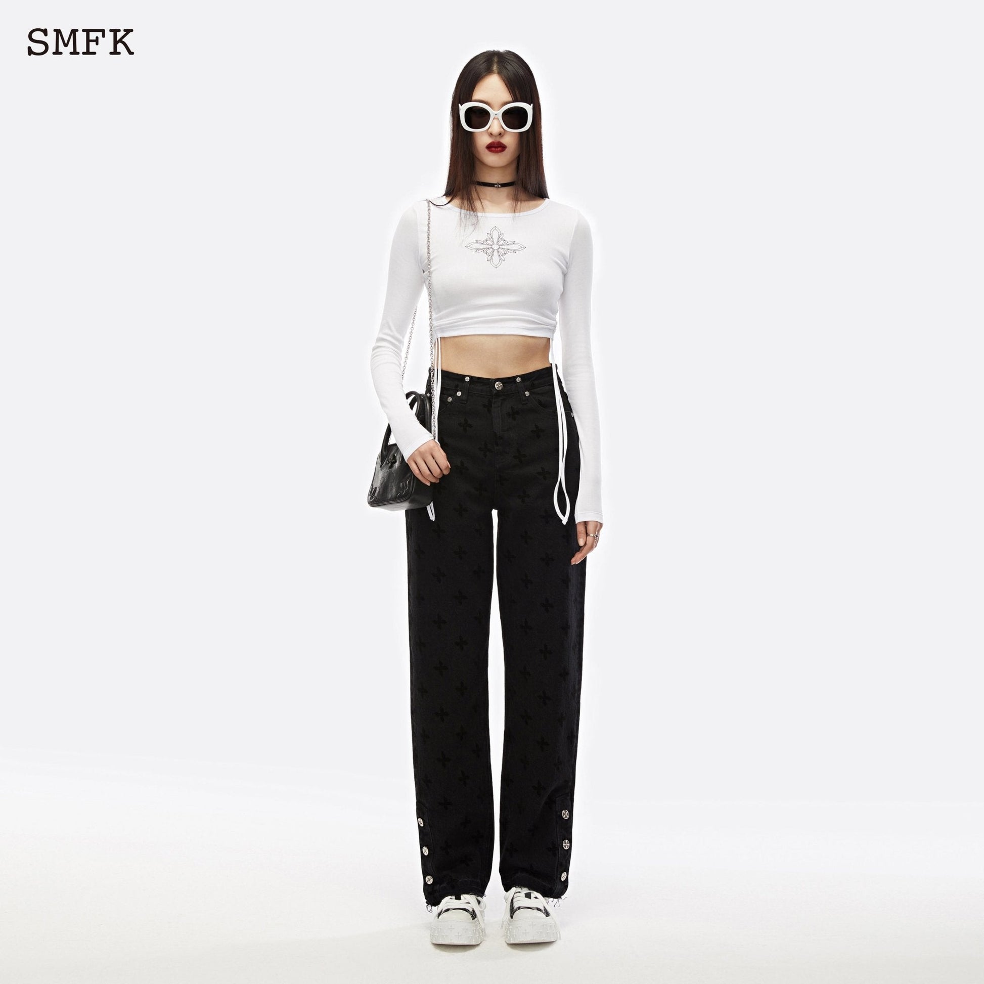 SMFK Dancer Dark Dance Group Shutter Top Sky White - Fixxshop