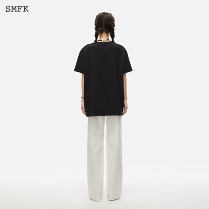 SMFK Dancer Group Wandering Wide Leg White Jeans - Fixxshop