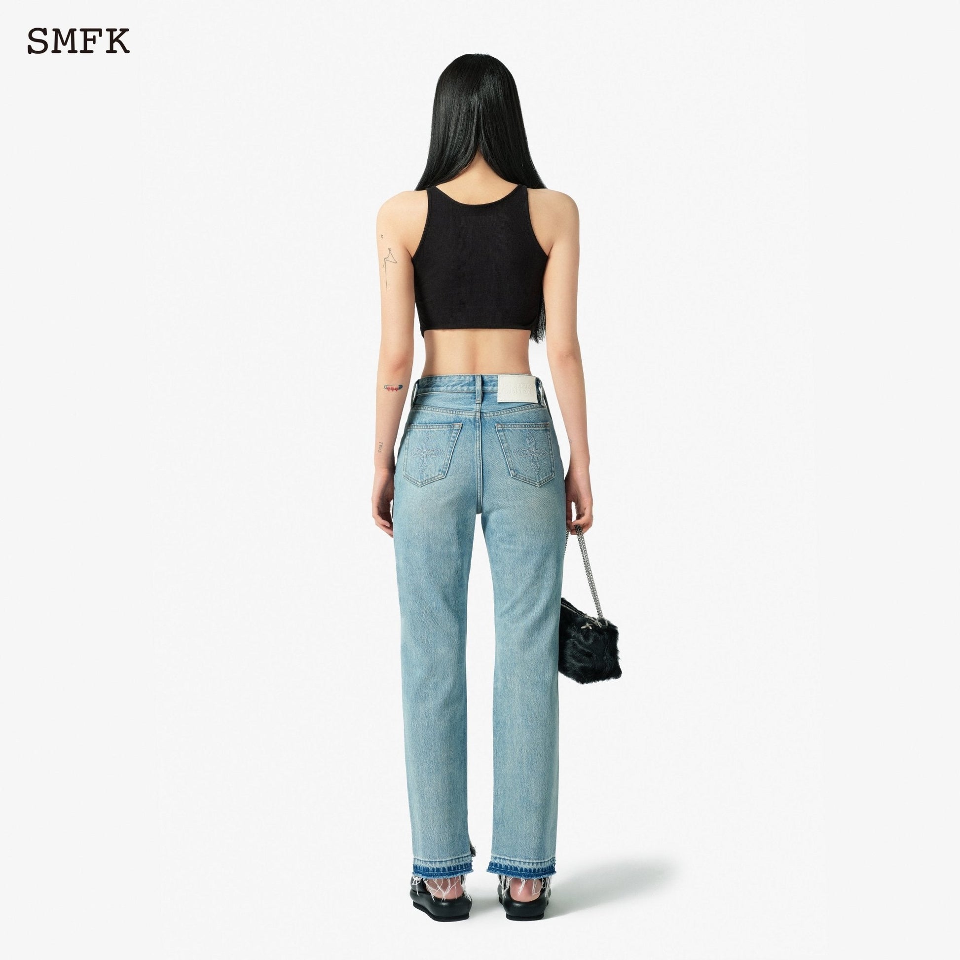 SMFK Dancer Straight Leg Jeans Blue - Fixxshop