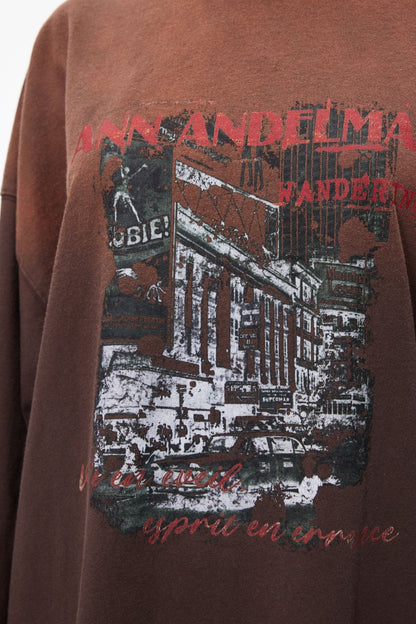Ann Andelman Dark Brown Dirtyfit Style Vintage Long Sleeve Shirt