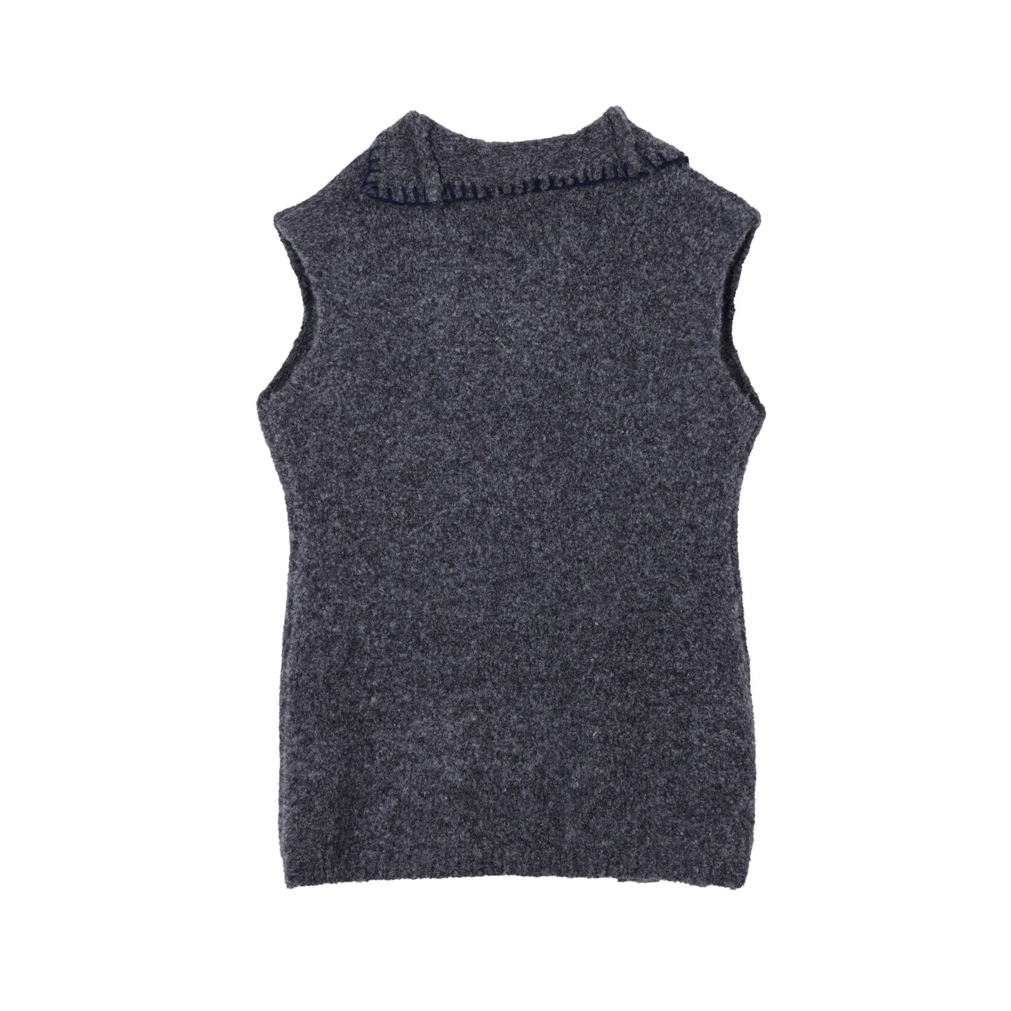 MEDIUM WELL Dark Gray Turtleneck Slit Knit Sweater - Fixxshop