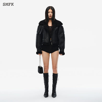 SMFK Fancy Arm Fur Aviator Jacket - Fixxshop