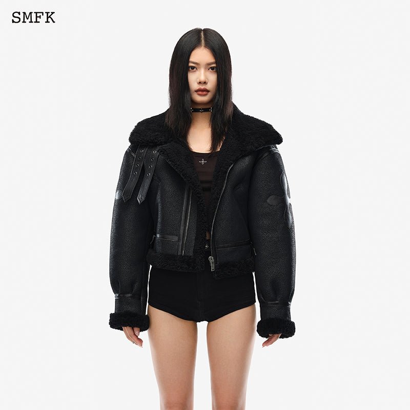 SMFK Fancy Arm Fur Aviator Jacket - Fixxshop