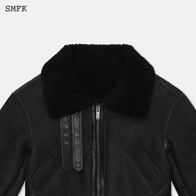 SMFK Fancy Arm Fur Aviator Jacket - Fixxshop