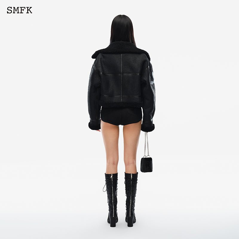 SMFK Fancy Arm Fur Aviator Jacket - Fixxshop