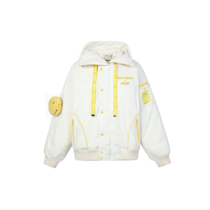 13DE MARZO x Smiley Furry Bag Down Jacket White | MADA IN CHINA