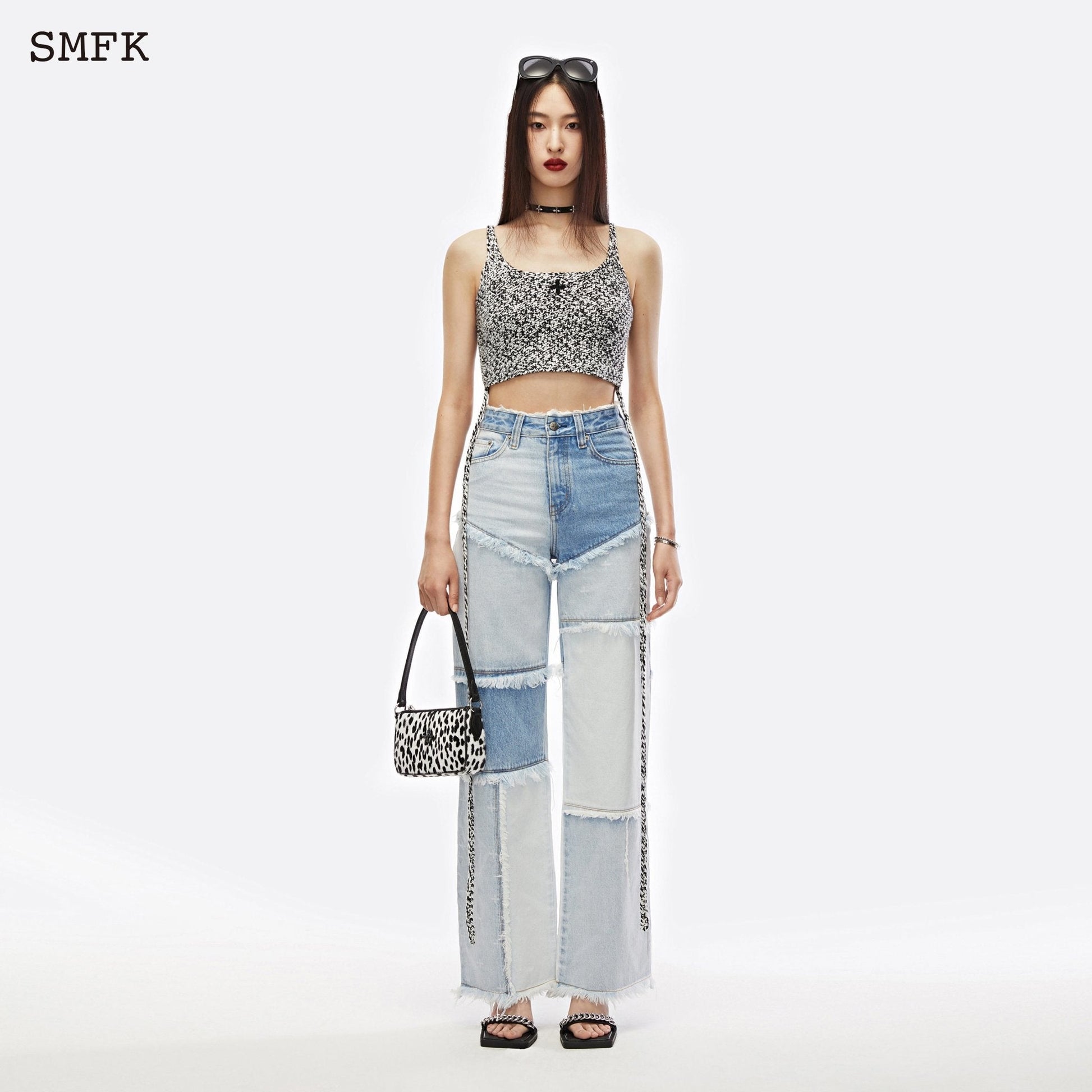 SMFK Garden Puzzle Blue Denim Jeans - Fixxshop