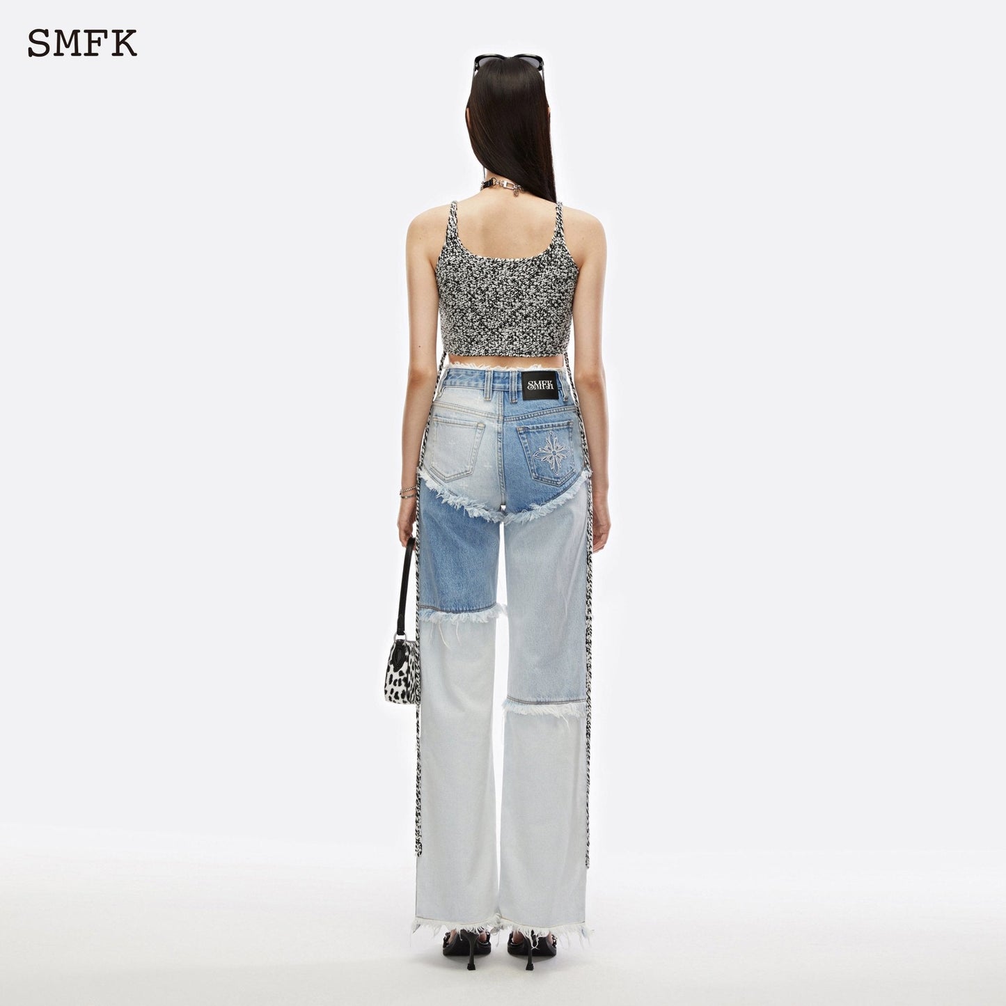 SMFK Garden Puzzle Blue Denim Jeans - Fixxshop